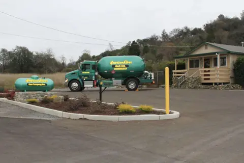 American River Gas office and delivery truck at the Newcastle yard