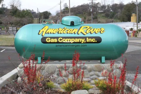 American River Gas tank sign at the Ophir Road yard in Newcastle