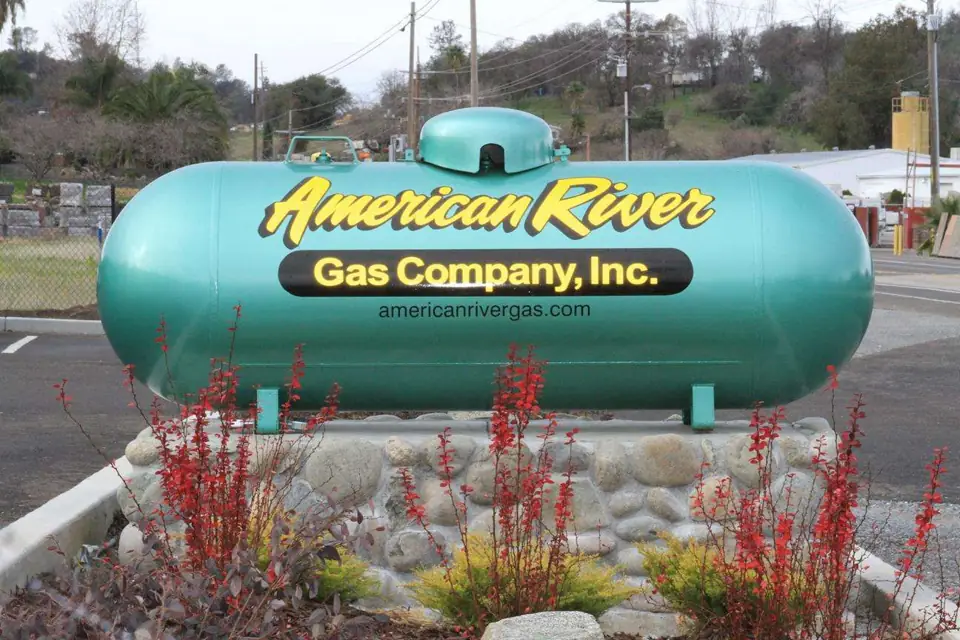 American River Gas tank sign at the Ophir Road yard in Newcastle